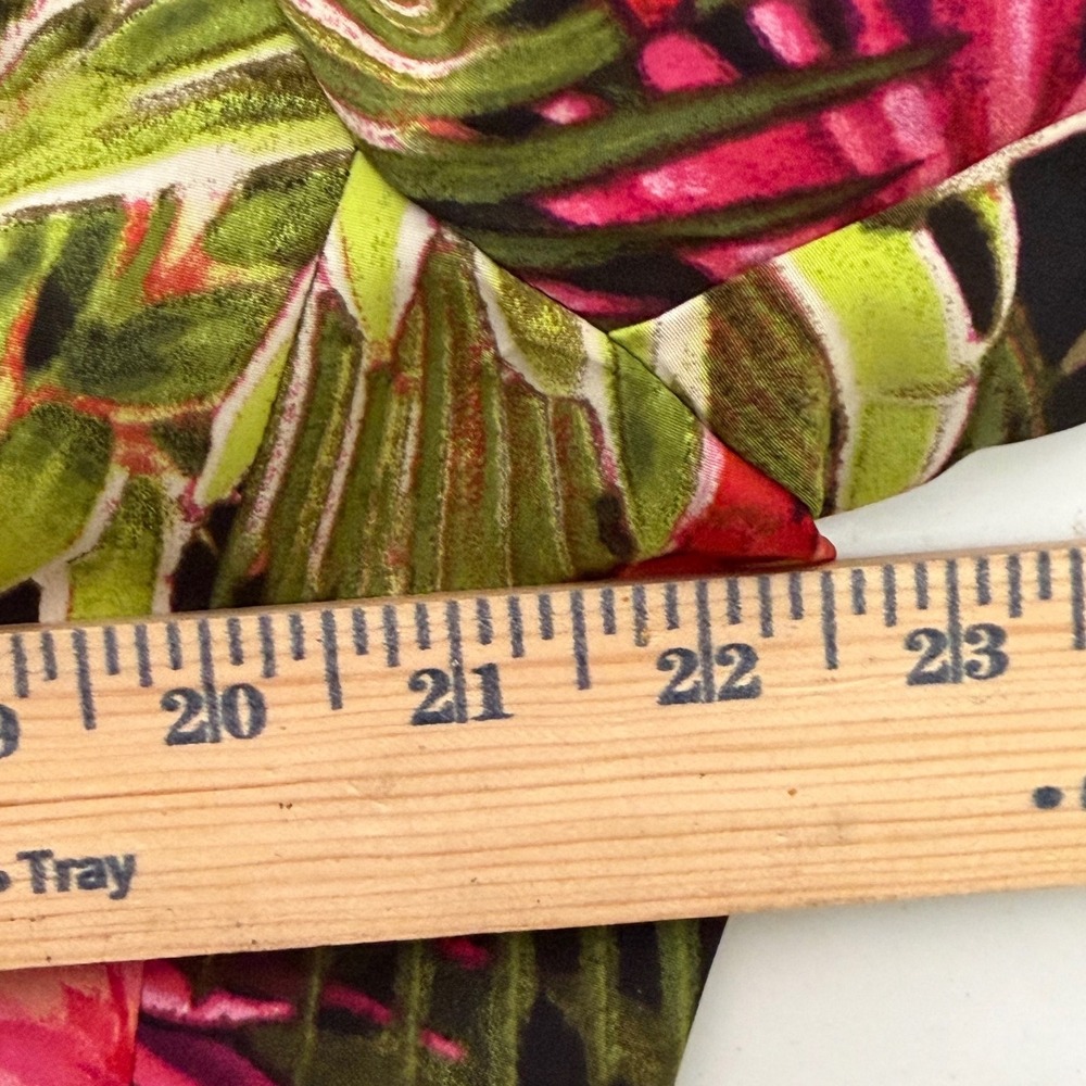 Chicos Tropical Palm Floral‎ Blazer Jacket Green Pink Botanical Print Size 2 LGE - Picture 7 of 7